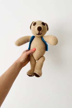 Vintage-Inspired Knitted Teddy Bear A Timeless Addition to Your Nursery