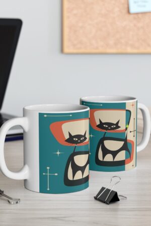 Atomic Black Cat Mug A Purrfectly Mid-Century Modern Addition to Your Morning Ritual