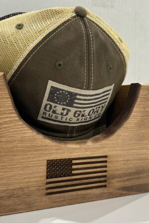 Personalized American Flag Wooden Hat Holder A Handcrafted Gift for Dad