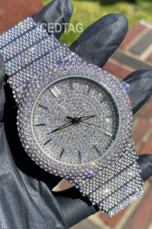 Blinged-Out Presidential Quartz Watch Elevate Your Style with Iced-Out Timekeeping