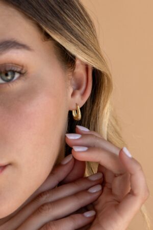 Ribbed Hoop Earrings Bold Geometric Statement Jewelry for a Chic Look