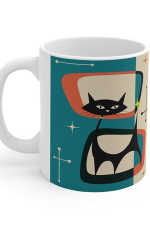 Atomic Black Cat Mug A Purrfectly Mid-Century Modern Addition to Your Morning Ritual