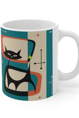 Atomic Black Cat Mug A Purrfectly Mid-Century Modern Addition to Your Morning Ritual