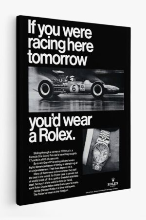 Own a Slice of Racing History Vintage Rolex Poster, a Timeless Collector's Item