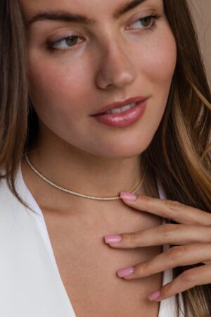 Caitlyn Minimalist's Diamond Tennis Choker A Timeless Treasure for Bridal Elegance and Anniversary Celebrations