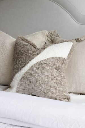 Sienna Grey and Cream Fringed Cushion Elevate Your Home Decor with Comfort and Style