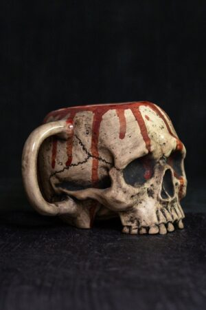 Unveil the Darkness Gothic Skull Mug for Macabre Art Aficionados