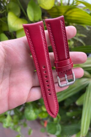 Premium Curved End Shell Cordovan Watch Strap Customizable Fit, Quick Release Convenience