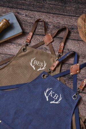 Personalized Canvas Apron Embroidered Custom Gift for Kitchen, Workshop, Barbeque, or Bartending