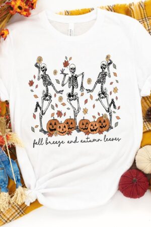 Fall into the Spooky Spirit with Our Dancing Skeletons Sweatshirt Embrace the Autumn Breeze and Autumn Leaves