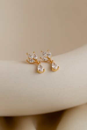 Captivating Marquise Diamond Drop Earrings Minimalist Elegance for Brides and Bridesmaids (ER343)