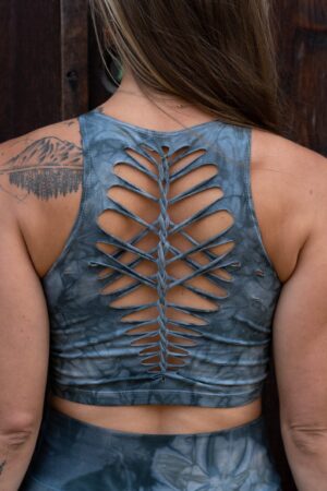 Pewter Crop Top and Hand-Dyed Yoga Slit Weave Fire Hula Hoop Unleash Your Inner Goddess