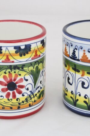 Tuscan Treasures Vibrant Geometric Italian Ceramic Mugs (Set of 4)