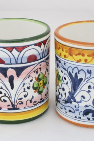 Tuscan Treasures Vibrant Geometric Italian Ceramic Mugs (Set of 4)