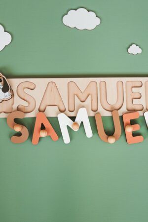 Personalized Wooden Name Puzzle Montessori Toy for Toddlers, Baby Shower Gift, Baptism Keepsake, First Christmas Present