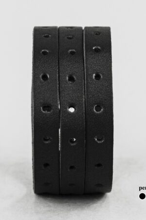 Black Perforated Leather Cuff Bracelet A Timeless Accessory for Men and Women