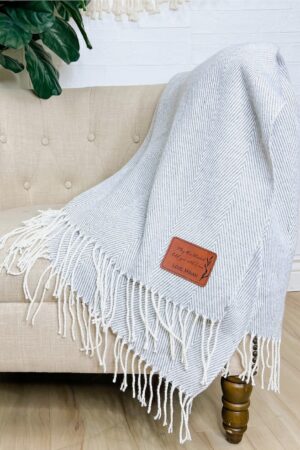 Cozy Farmhouse Herringbone Throw Personalize Your Comfort with Style