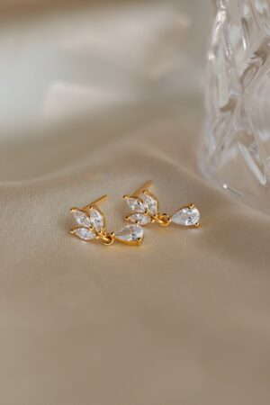 Captivating Marquise Diamond Drop Earrings Minimalist Elegance for Brides and Bridesmaids (ER343)