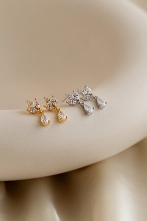 Captivating Marquise Diamond Drop Earrings Minimalist Elegance for Brides and Bridesmaids (ER343)