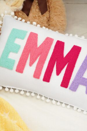 Personalized Name Punch Needle Pillow A Cherished Keepsake for Little Ones