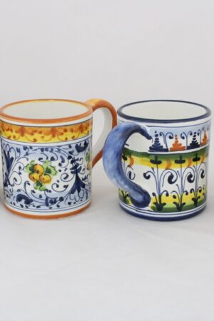 Tuscan Treasures Vibrant Geometric Italian Ceramic Mugs (Set of 4)