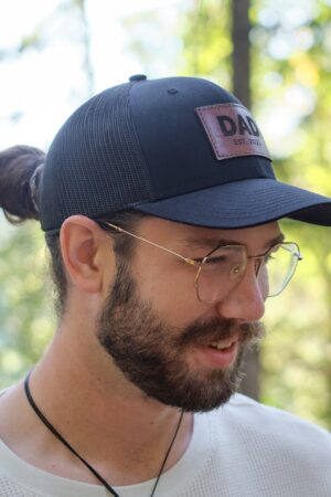 Personalized Dad Hat Celebrate Fatherhood with a Unique Leather Patch Trucker Hat