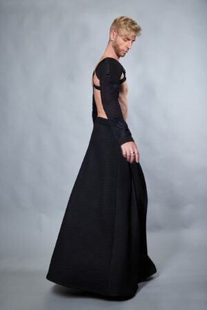 Unleash Your Cyberpunk Edge SK-C's Maxi Skirt with Hidden Pocket and Adjustable Waistband