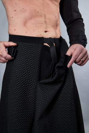 Unleash Your Cyberpunk Edge SK-C's Maxi Skirt with Hidden Pocket and Adjustable Waistband