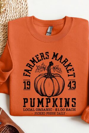 Cozy Autumn Vibes Farmers Market Sweatshirt for Thanksgiving and Halloween