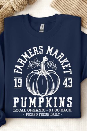 Cozy Autumn Vibes Farmers Market Sweatshirt for Thanksgiving and Halloween