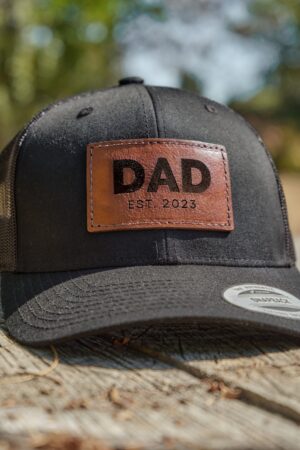 Personalized Dad Hat Celebrate Fatherhood with a Unique Leather Patch Trucker Hat