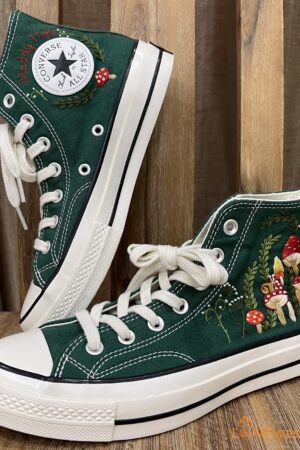 Mushrooms Embroidered Converse Unleash Your Inner Mycologist with Custom Chuck Taylors