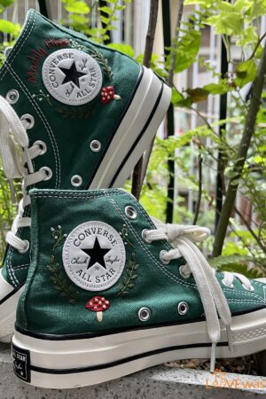 Mushrooms Embroidered Converse Unleash Your Inner Mycologist with Custom Chuck Taylors