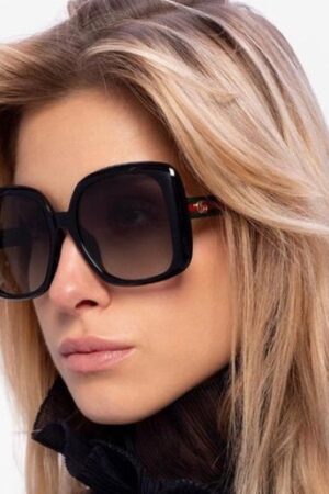 GG0713S Bold and Oversized Black Sunglasses for Women