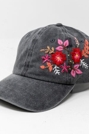 Embroidered Flower Baseball Cap Stylish and Sun-Protective Summer Essential