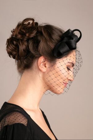 Enchanting Bridal Headpiece Birdcage Veil and Fascinator for a Timeless Wedding