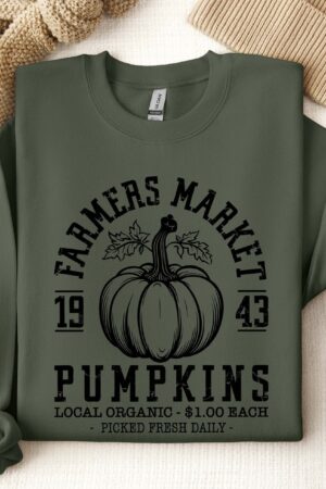 Cozy Autumn Vibes Farmers Market Sweatshirt for Thanksgiving and Halloween