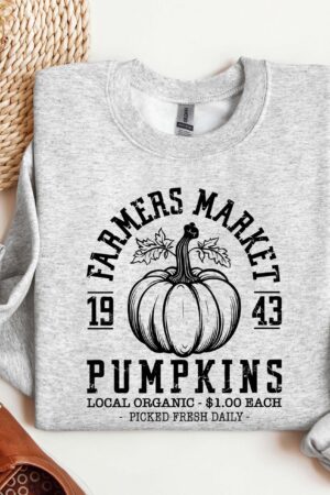 Cozy Autumn Vibes Farmers Market Sweatshirt for Thanksgiving and Halloween