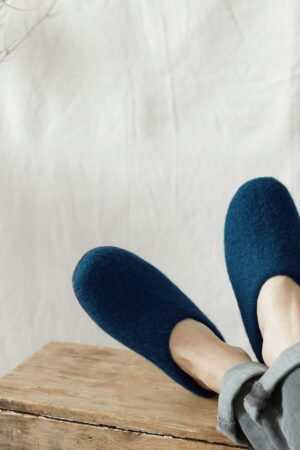 Cozy Comfort Fair Trade Eco Felt Mule Slippers with Suede Sole