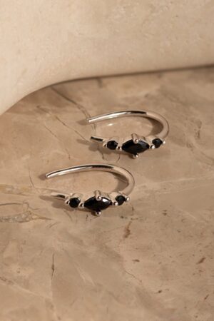 Black Diamond Threader Earrings Minimalist Elegance for the Modern Woman