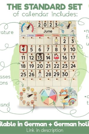 Montessori Calendar A Wooden Learning Adventure for Toddlers and Kids