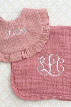 Personalized Embroidered Ruffle Bib A Cherished Keepsake for Your Little Princess