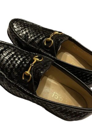 Timeless Elegance Vintage Gucci Classic Woven Horsebit Loafers in Size 6B