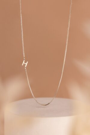 Personalized Sideways Initial Necklace with Box Chain A Timeless Treasure for Her