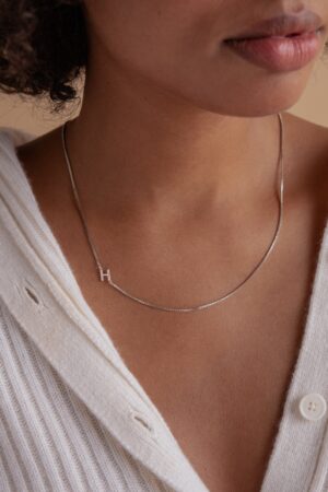 Personalized Sideways Initial Necklace with Box Chain A Timeless Treasure for Her