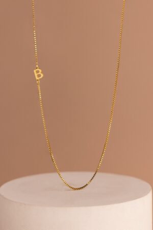 Personalized Sideways Initial Necklace with Box Chain A Timeless Treasure for Her