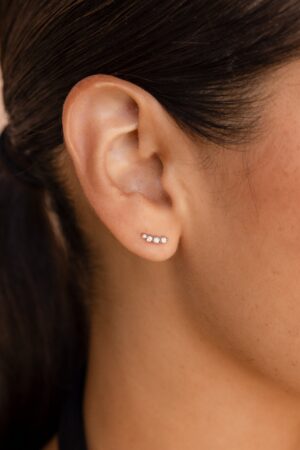 Sparkling Elegance Caitlyn Minimalist's Diamond Climber Earrings for Everyday Radiance