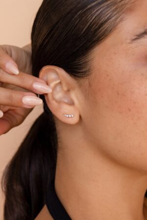 Sparkling Elegance Caitlyn Minimalist's Diamond Climber Earrings for Everyday Radiance