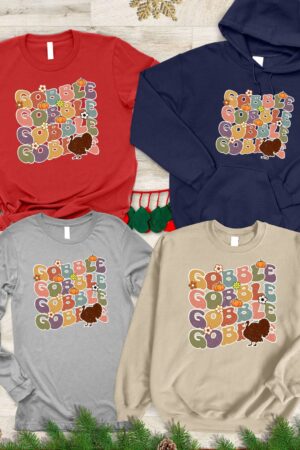 Gobble 'Til You Wobble The Ultimate Thanksgiving Sweatshirt for Family Festivities