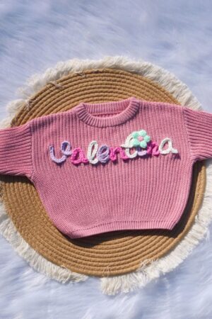 Personalized Baby Sweater Embroidered Name, Perfect Gift for Baby Showers and Birthdays